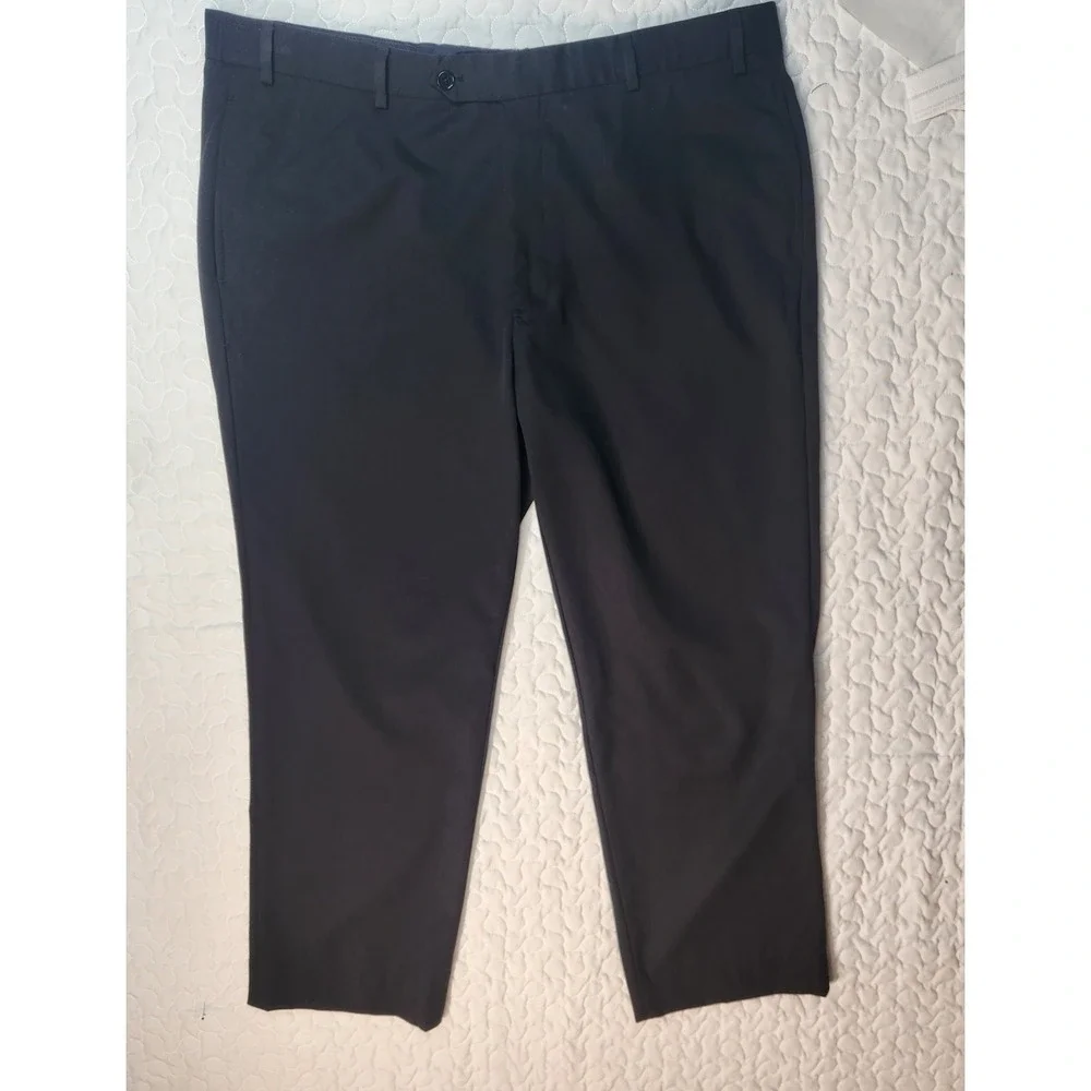 42 Brooks Brothers Black Dress Pants Madison Flat Front Wool Business Trousers